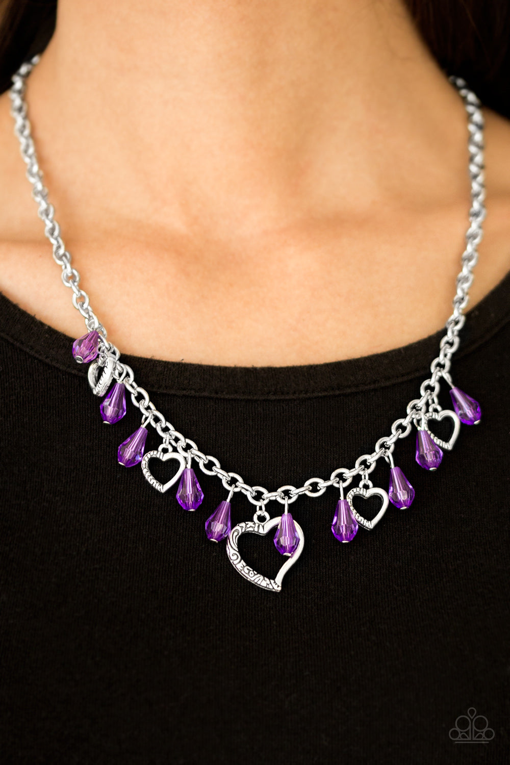 Paparazzi ♥ Keep Me In Your Heart - Purple ♥  Necklace