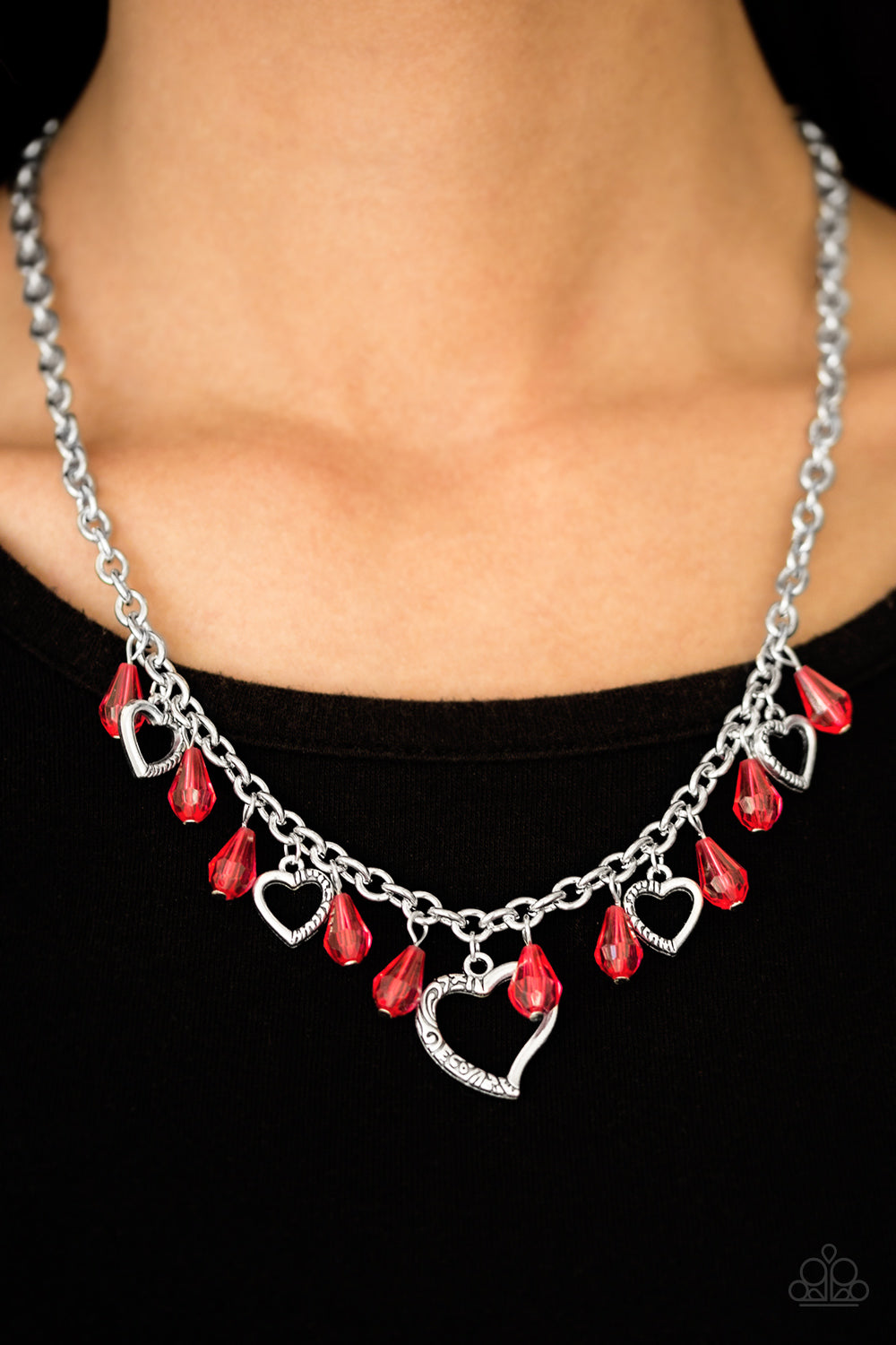 Paparazzi ♥ Keep Me In Your Heart - Red ♥  Necklace