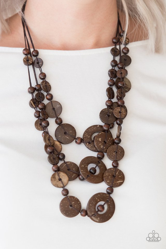 Paparazzi ♥ Bali Boardwalk - Brown ♥ Necklace