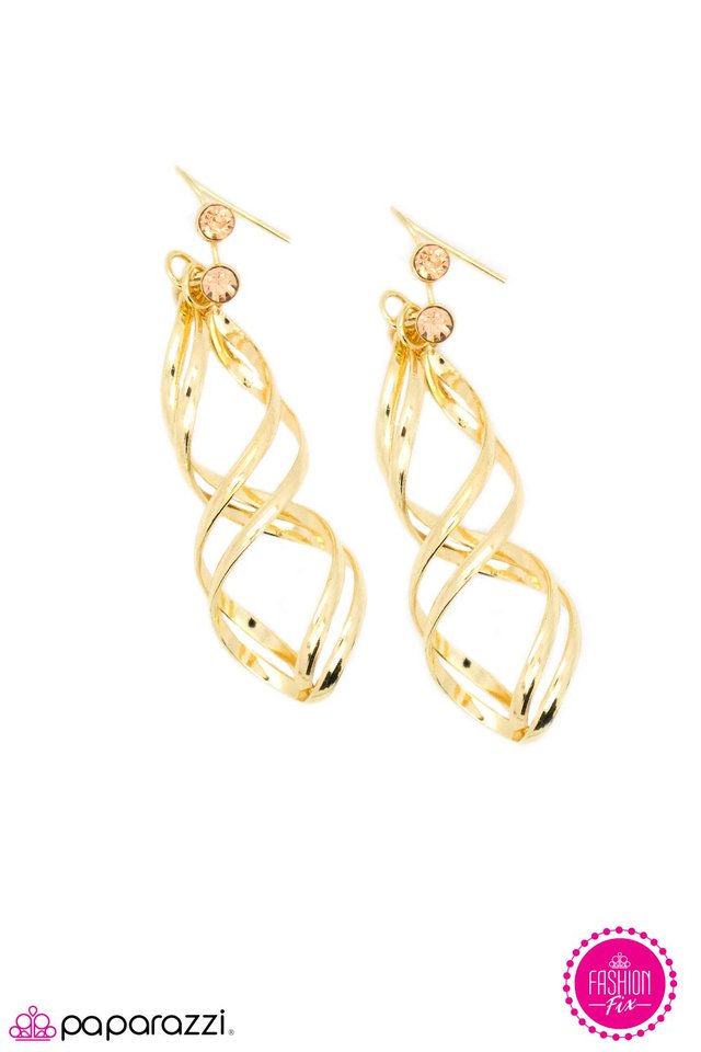 Paparazzi ♥ My Better Half - Gold ♥ Earrings