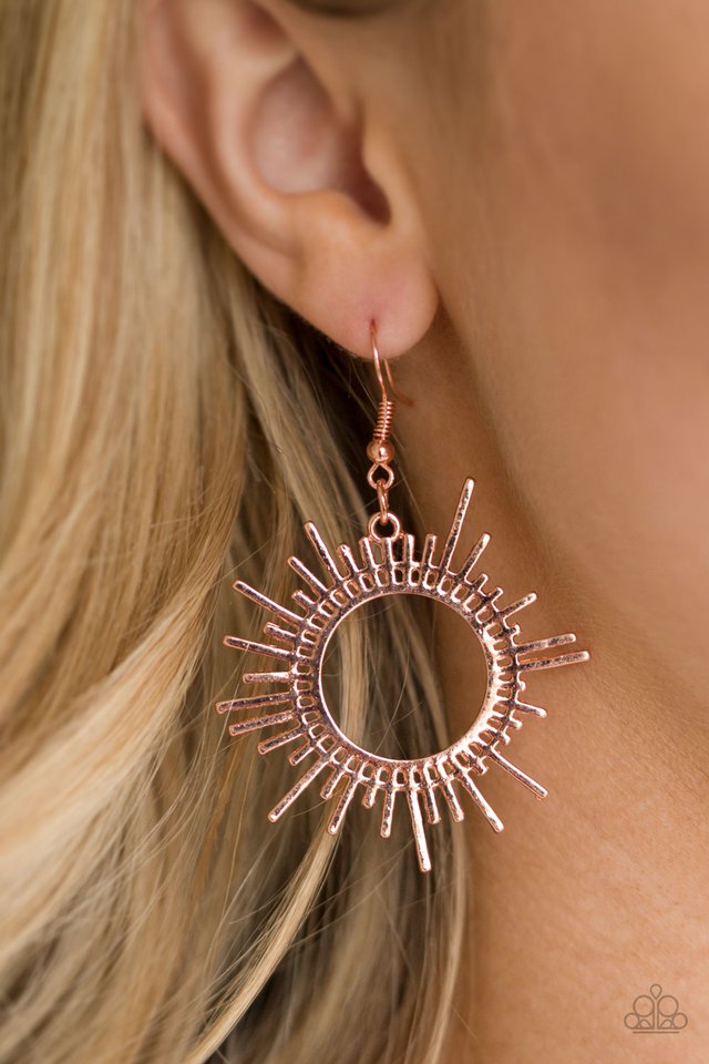 Paparazzi ♥ All Sizzle - Copper ♥ Earrings