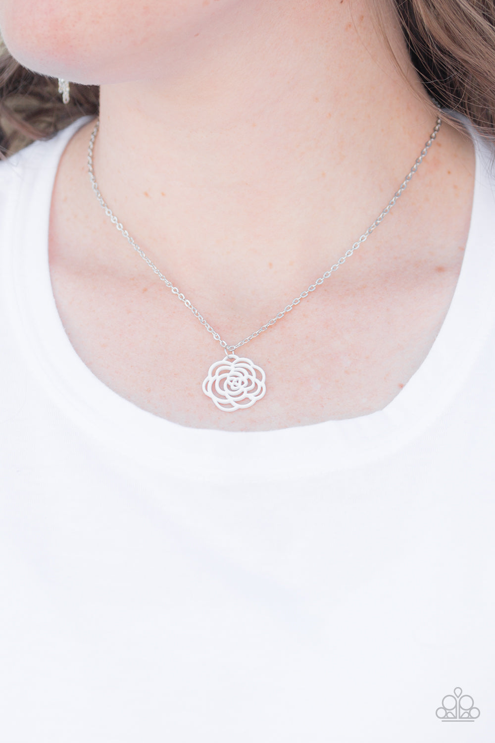 Paparazzi ♥ Blossom Bliss - White ♥  Necklace