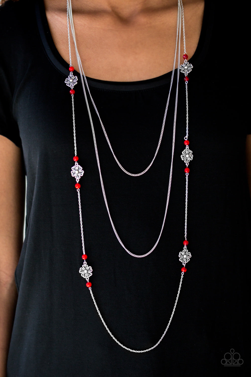 Paparazzi ♥ Hibiscus Hideaway - Red ♥  Necklace