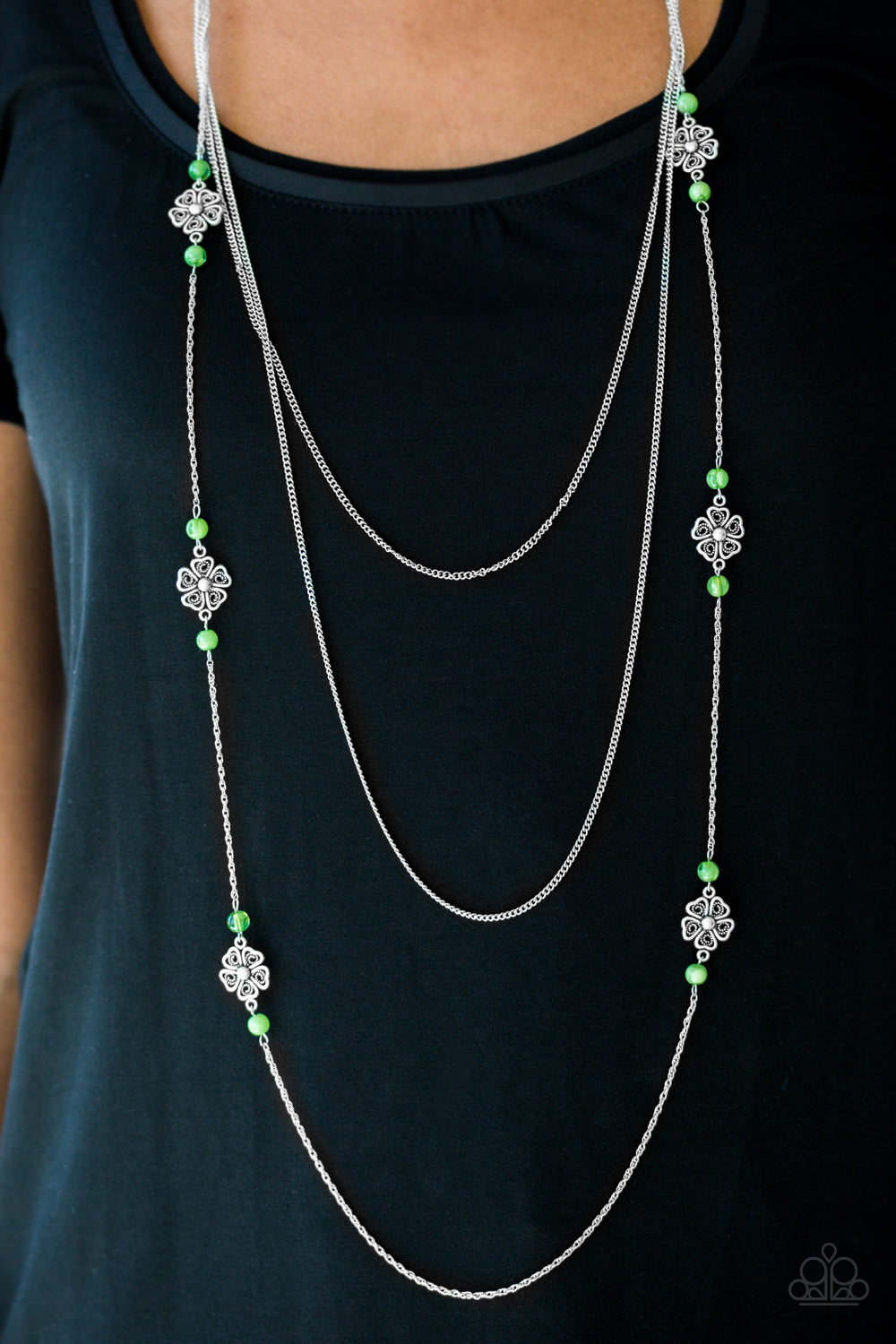 Paparazzi ♥ Hibiscus Hideaway - Green ♥  Necklace
