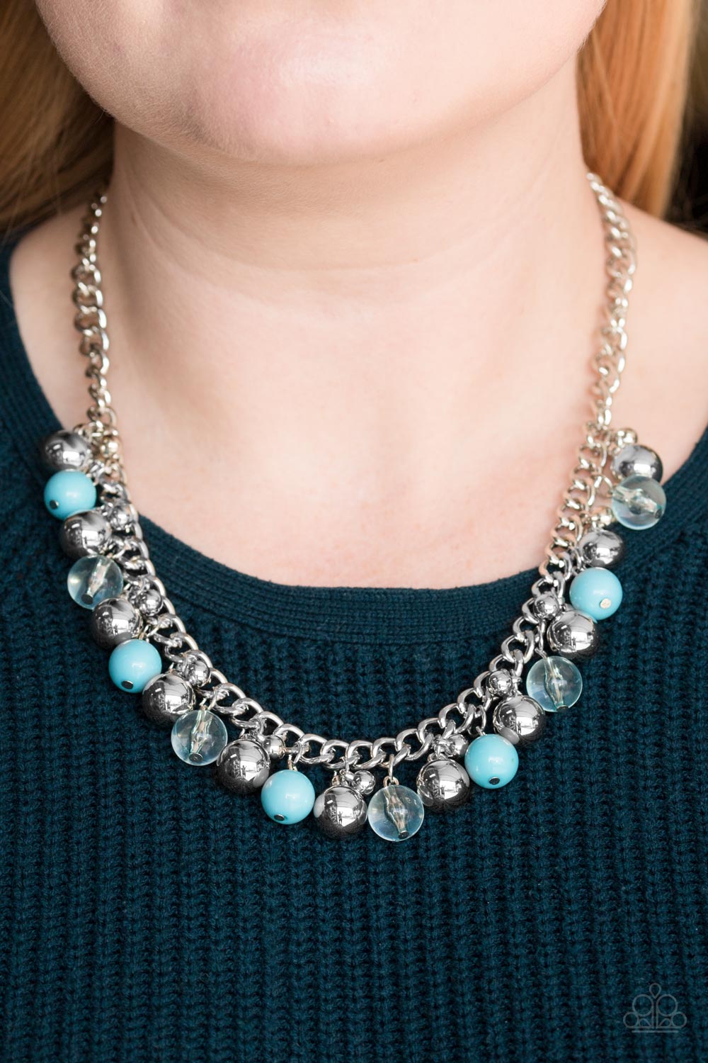 Paparazzi ♥ Keep A GLOW Profile - Blue ♥  Necklace