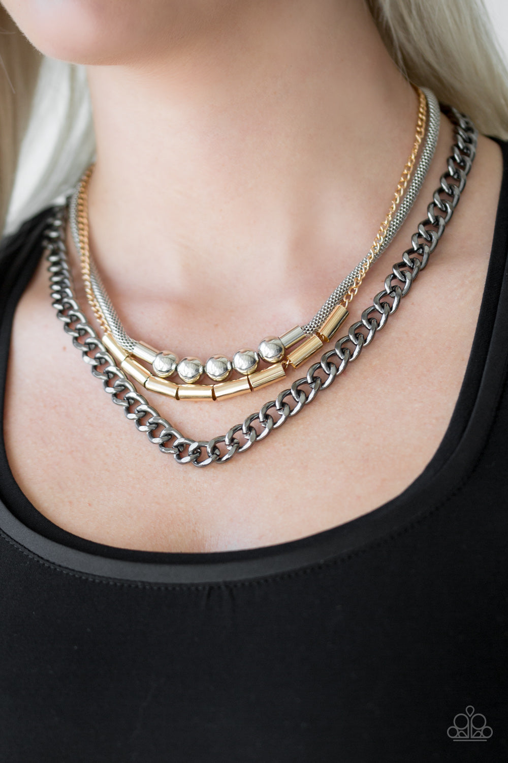 Paparazzi ♥ Metal Melee - Multi ♥  Necklace