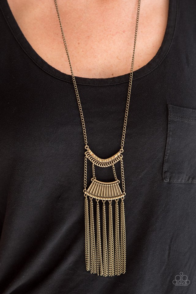Paparazzi ♥ Glam Goddess - Brass ♥ Necklace