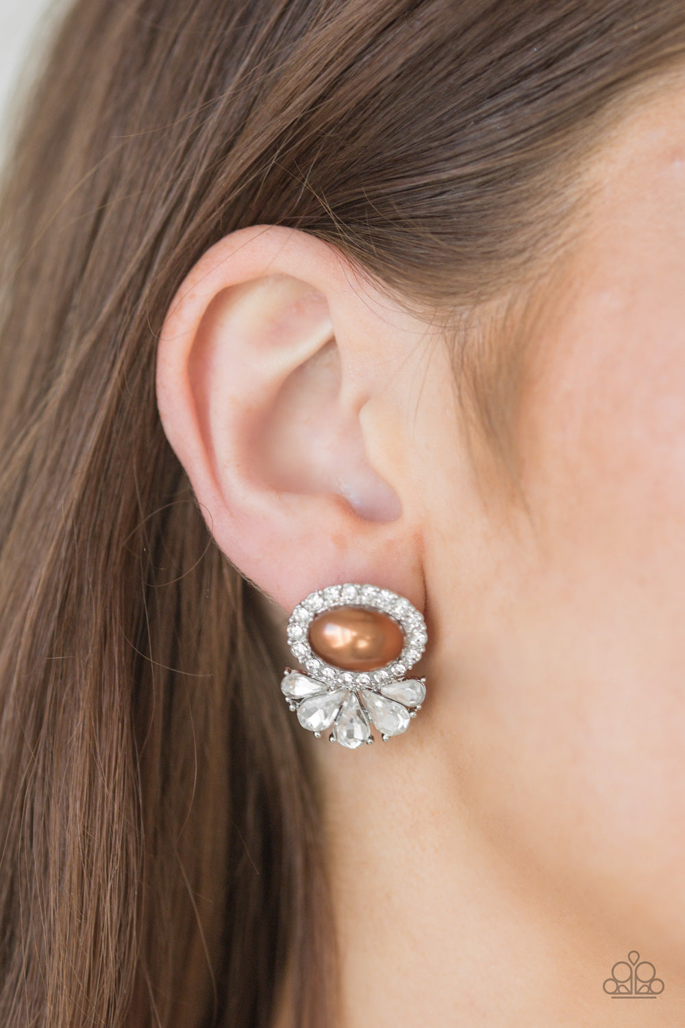 Paparazzi ♥ Happily Ever After-Glow - Brown Post ♥  Post Earrings