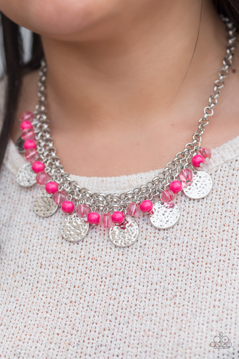 Paparazzi ♥ Beachfront Babe - Pink ♥  Necklace