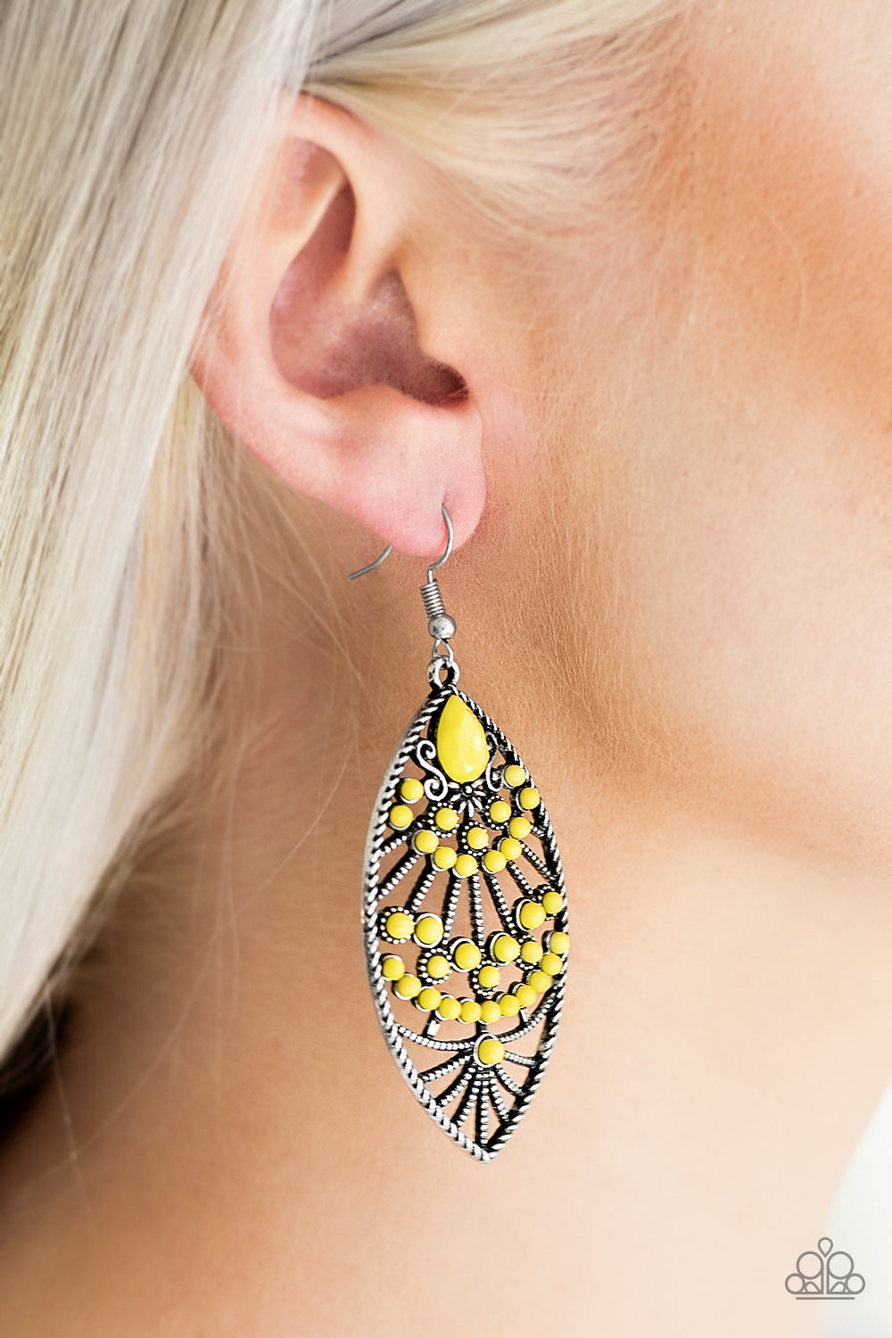 Paparazzi ♥ Eastern Extravagance - Yellow ♥  Earrings