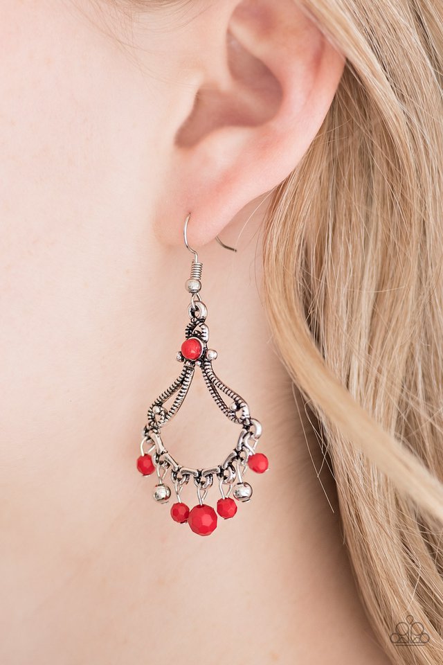 Paparazzi ♥ Dazzling Date Night - Red ♥ Earrings
