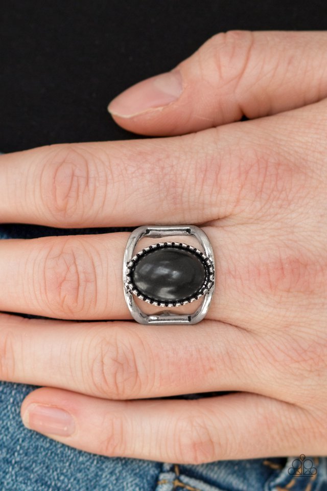 Paparazzi ♥ Canyon Cache - Black ♥ Ring