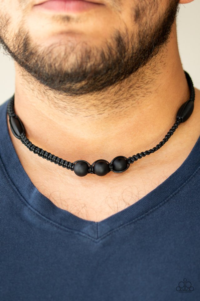 Paparazzi ♥ Stonemason Style - Black ♥ Necklace