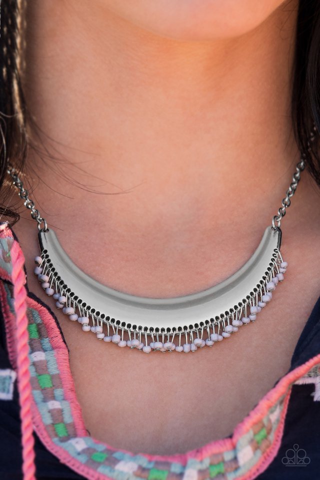 Paparazzi ♥ Fringe Out - Silver ♥ Necklace