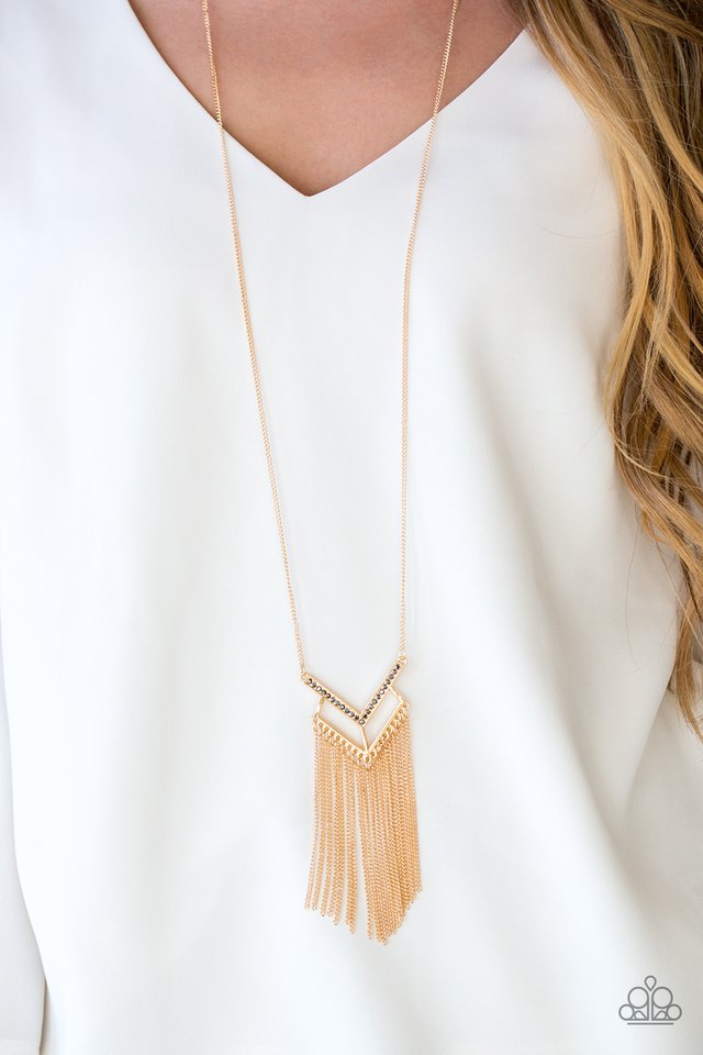 Paparazzi ♥ Alpha Glam - Gold ♥ Necklace