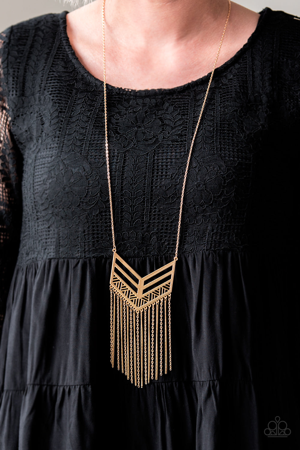 Paparazzi ♥ Alpha Attitude - Gold ♥  Necklace