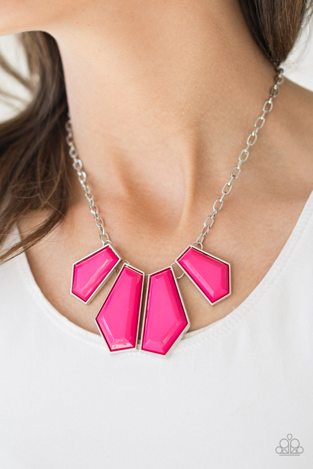 Paparazzi ♥ Get Up and GEO - Pink ♥  Necklace