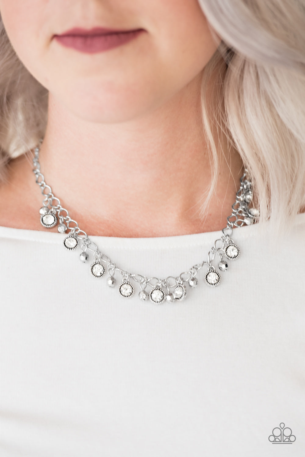 Paparazzi ♥ City Couture - White ♥  Necklace
