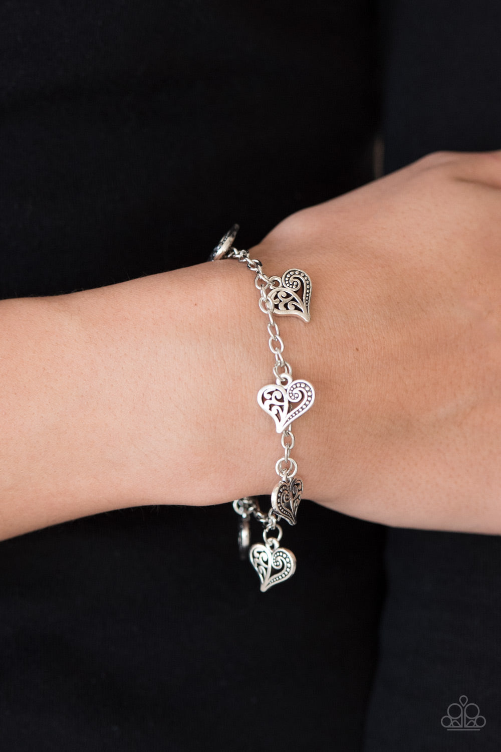 Paparazzi ♥ Turn Up The HEART - Silver ♥  Bracelet