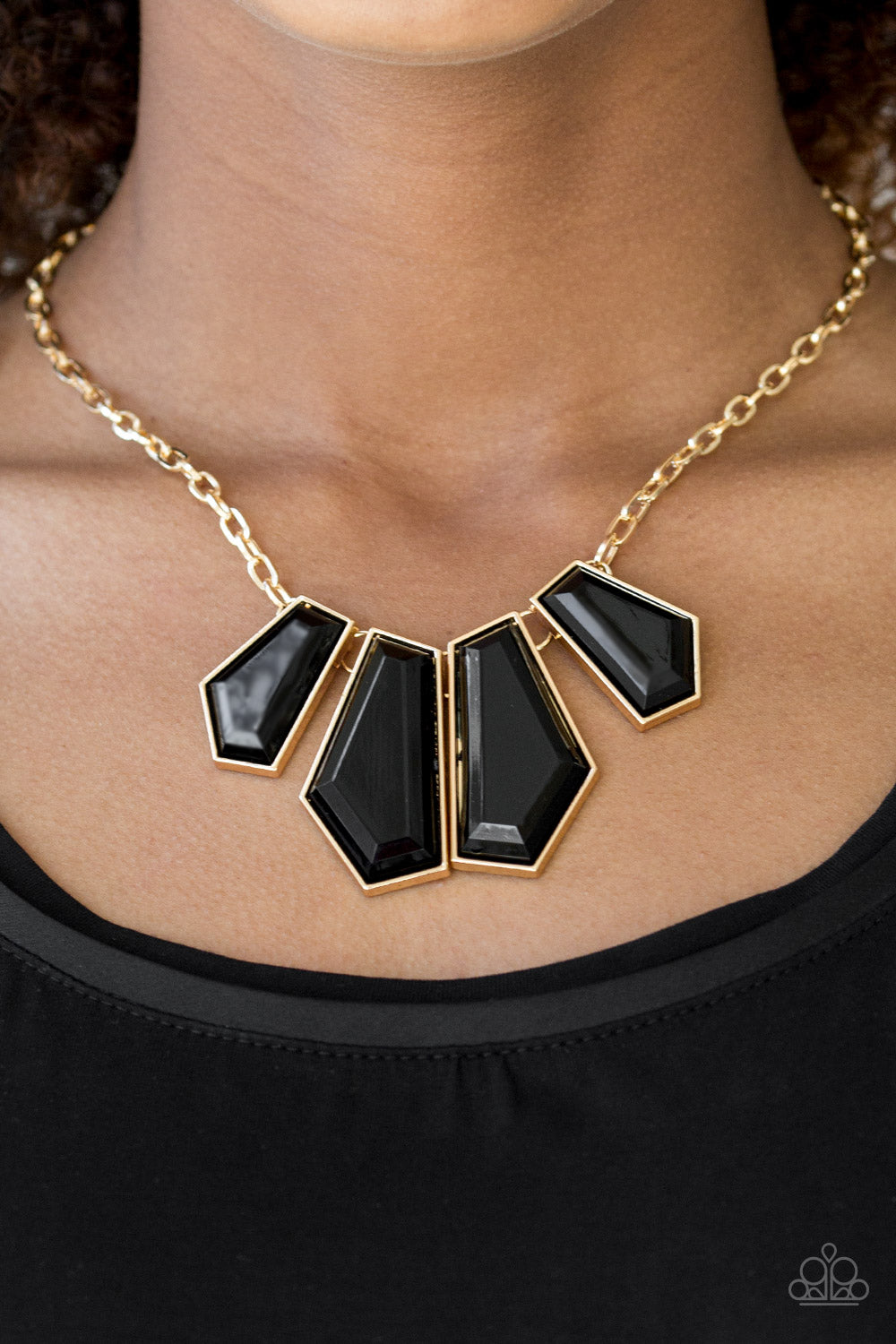 Paparazzi ♥ Get Up and GEO - Gold ♥  Necklace