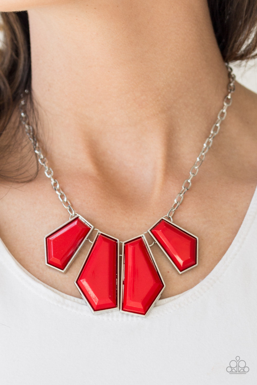 Paparazzi ♥ Get Up and GEO - Red ♥  Necklace
