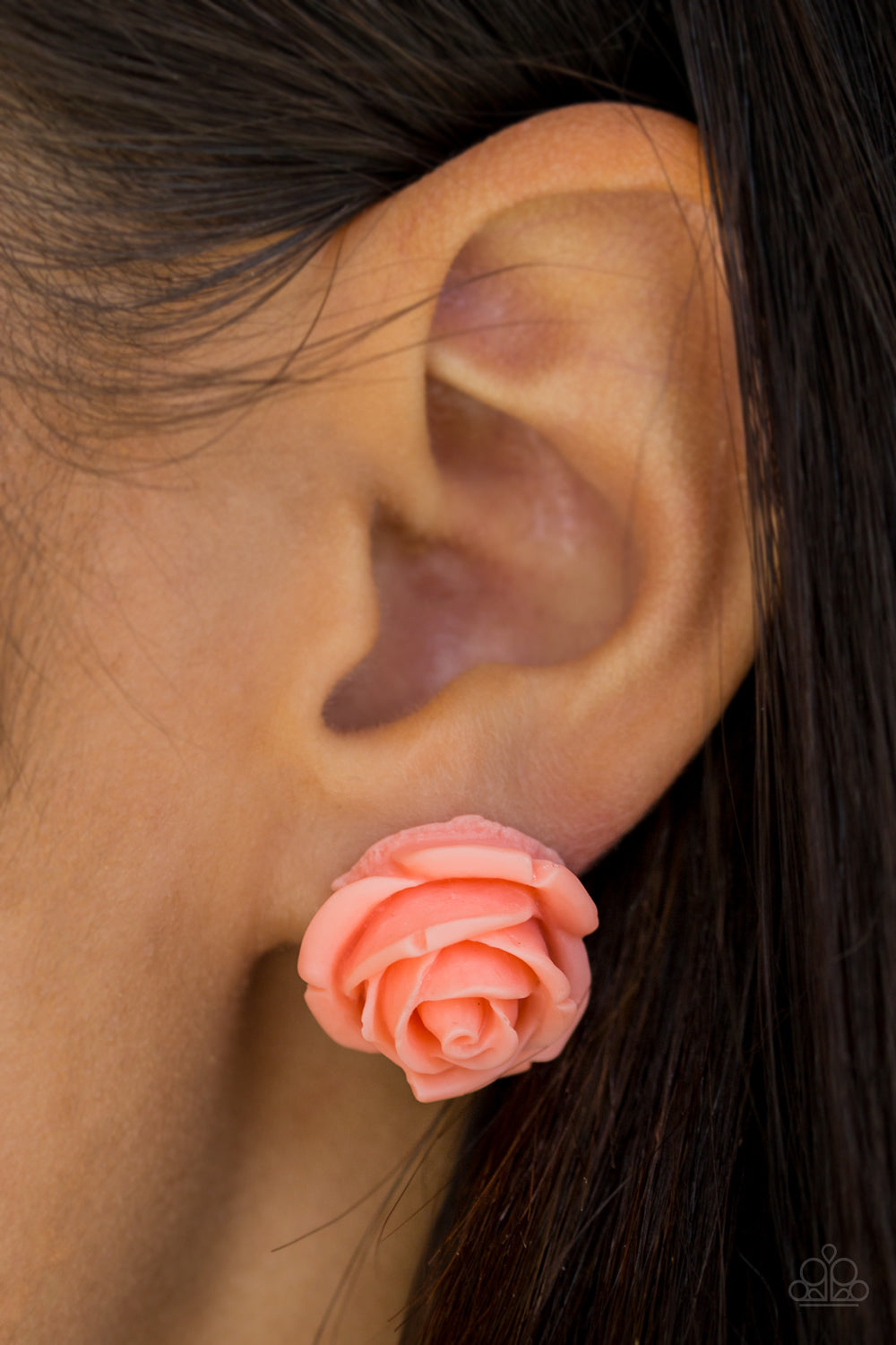Paparazzi ♥ Rose Roulette - Orange ♥  Post Earrings