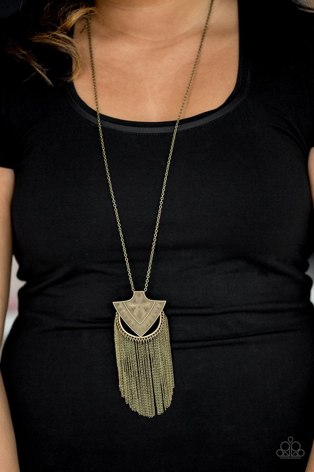 Paparazzi ♥ Hunt Or Be Hunted - Brass ♥ Necklace