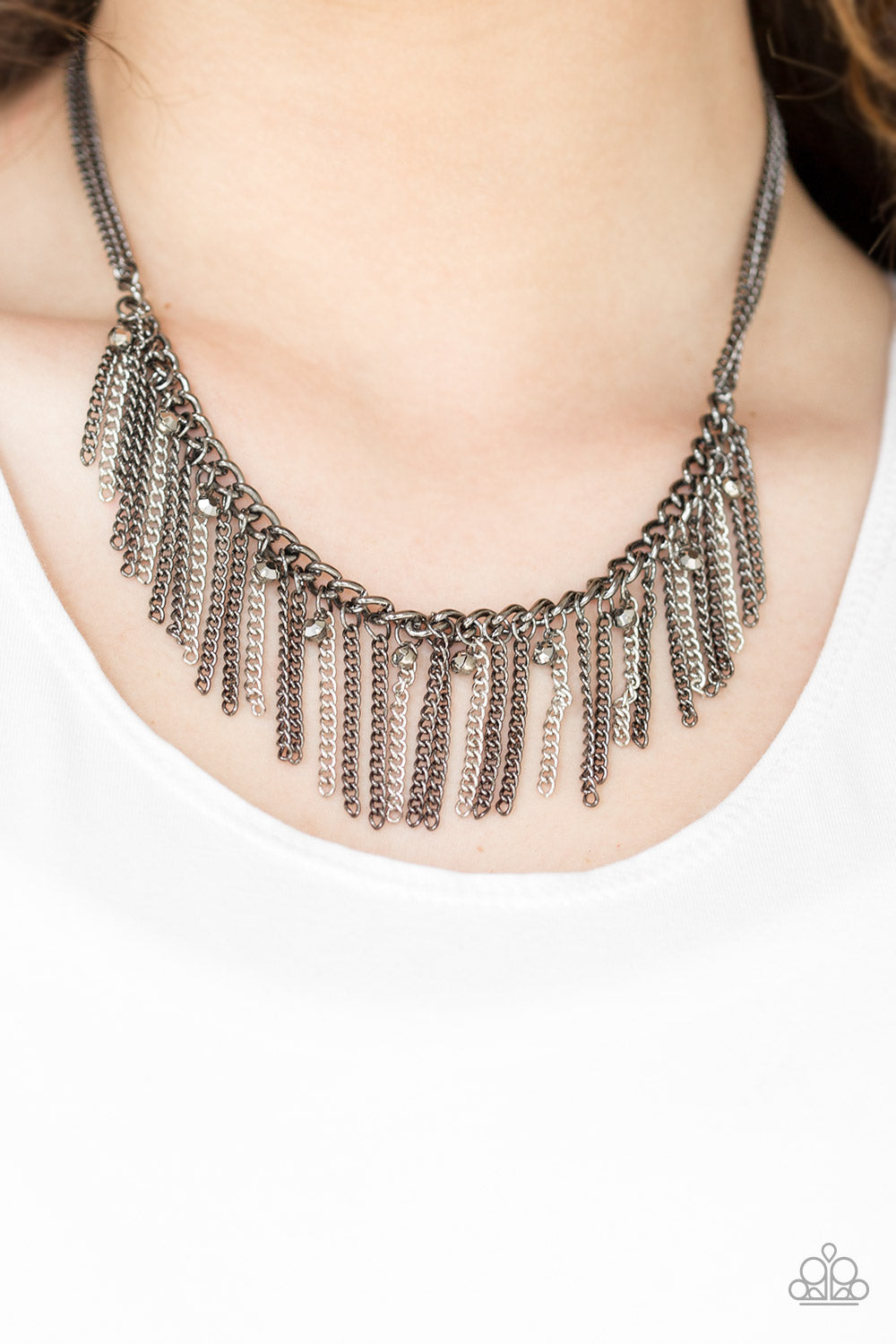 Paparazzi ♥ Retro Edge - Black 2 ♥  Necklace