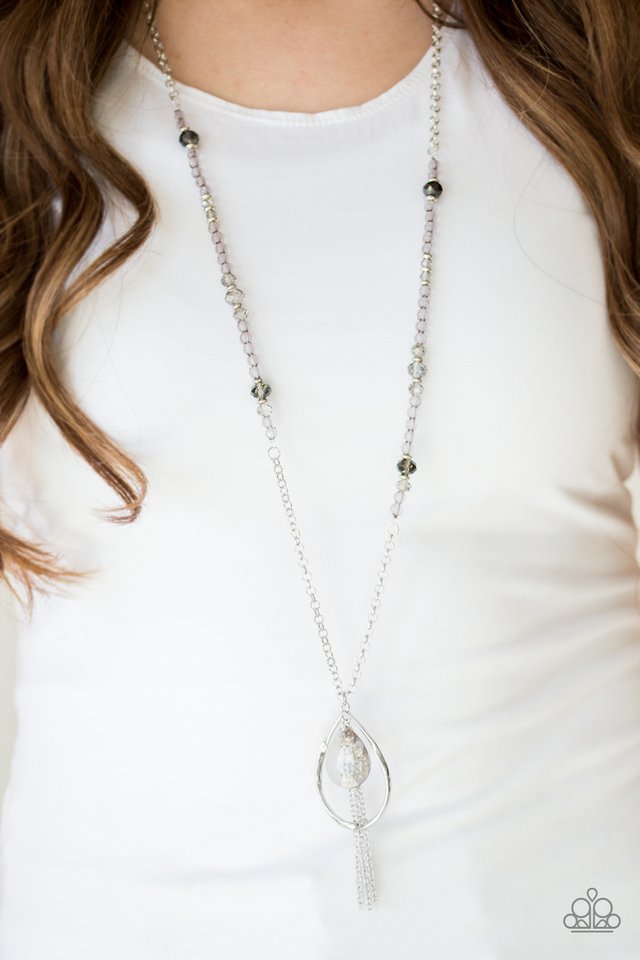 Paparazzi ♥ Teardroppin Tassels - Silver ♥ Necklace