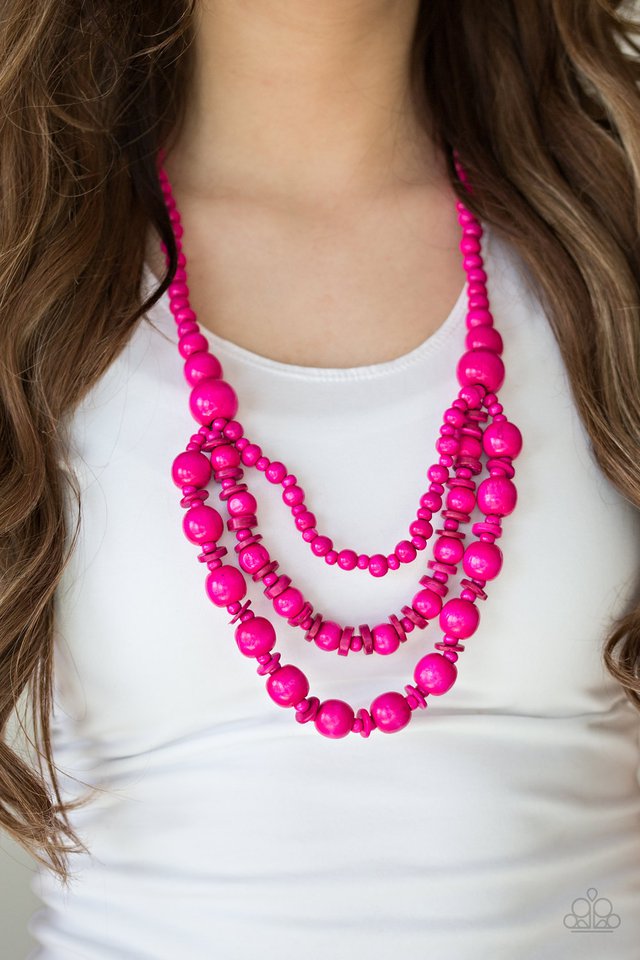 Paparazzi ♥ Rio Rainbows - Pink ♥ Necklace