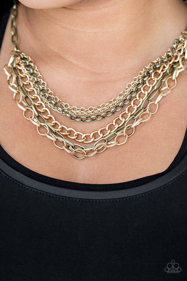 Paparazzi ♥ Word On The Street - Brass ♥ Necklace