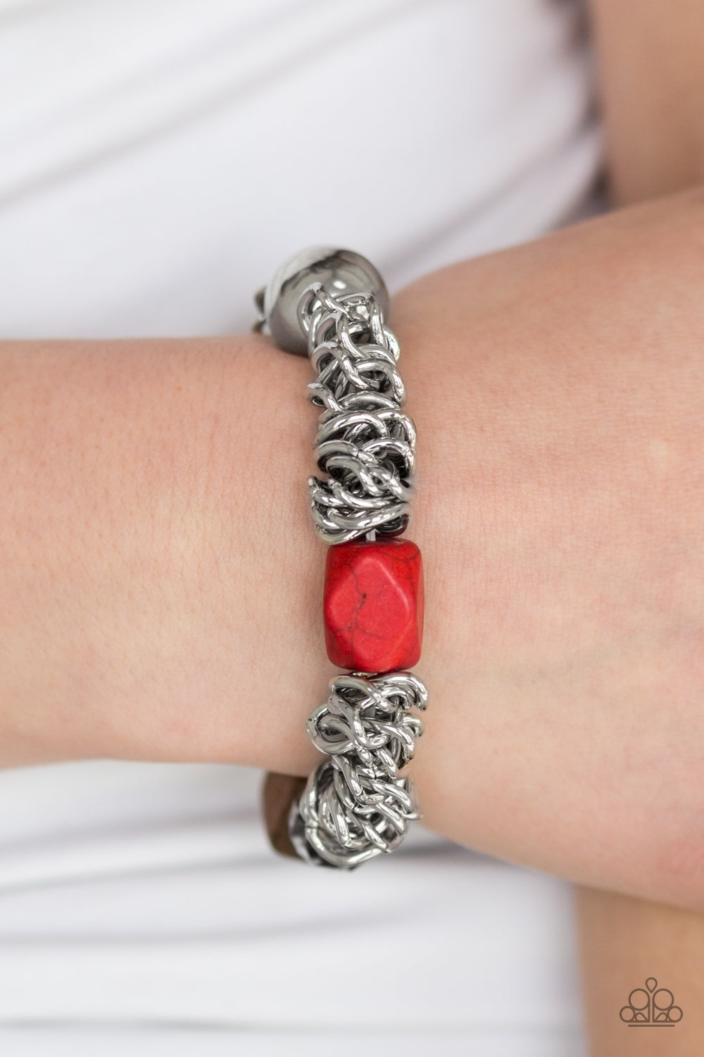 Paparazzi ♥ Mesmerizingly Magmatic - Red ♥  Bracelet