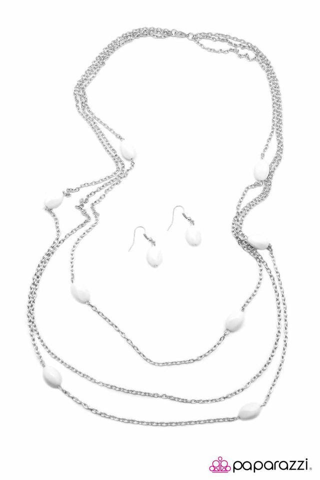 Paparazzi ♥ Egging Me On - White ♥ Necklace