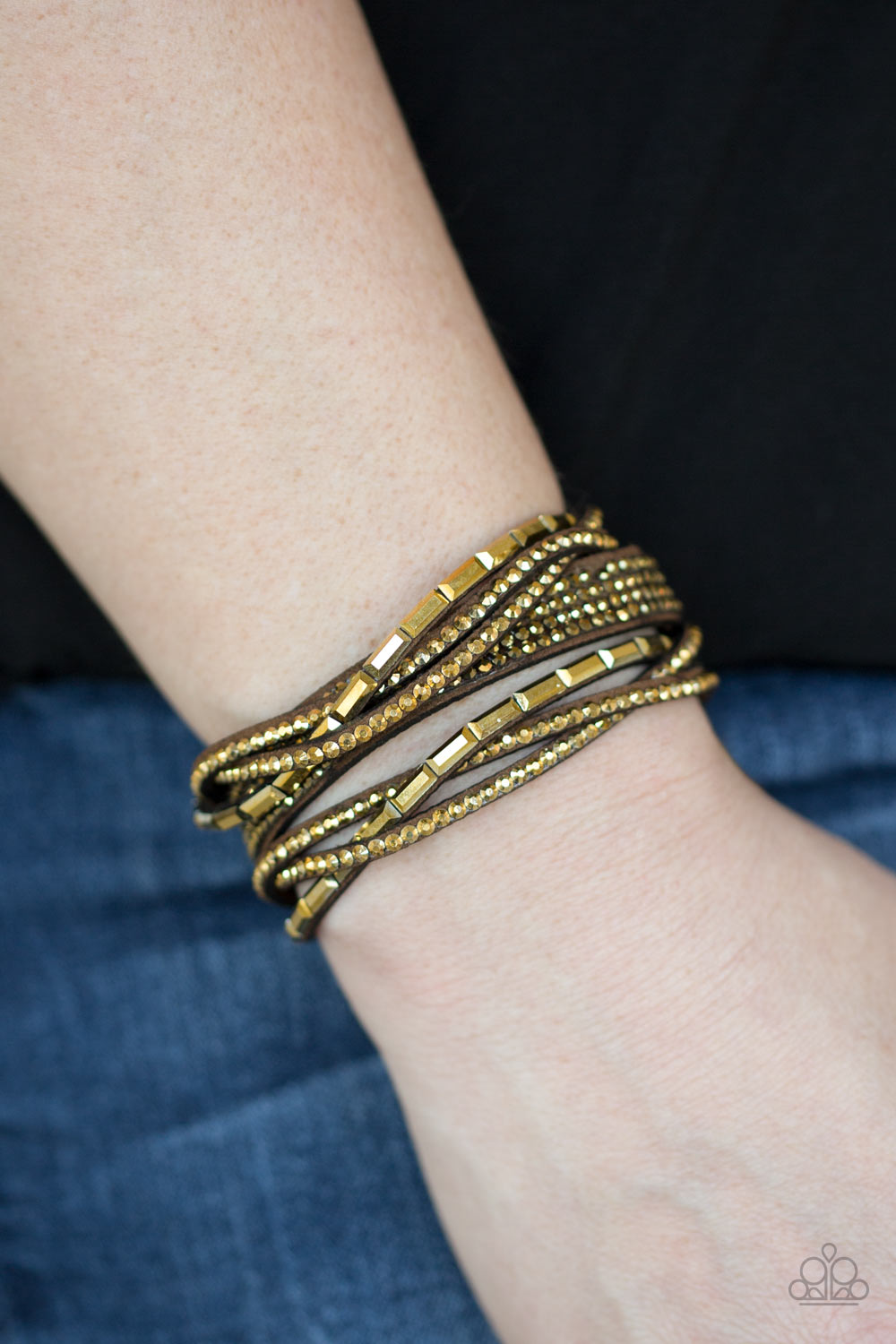 Paparazzi ♥ Tough Girl Glamour - Brass ♥  Bracelet