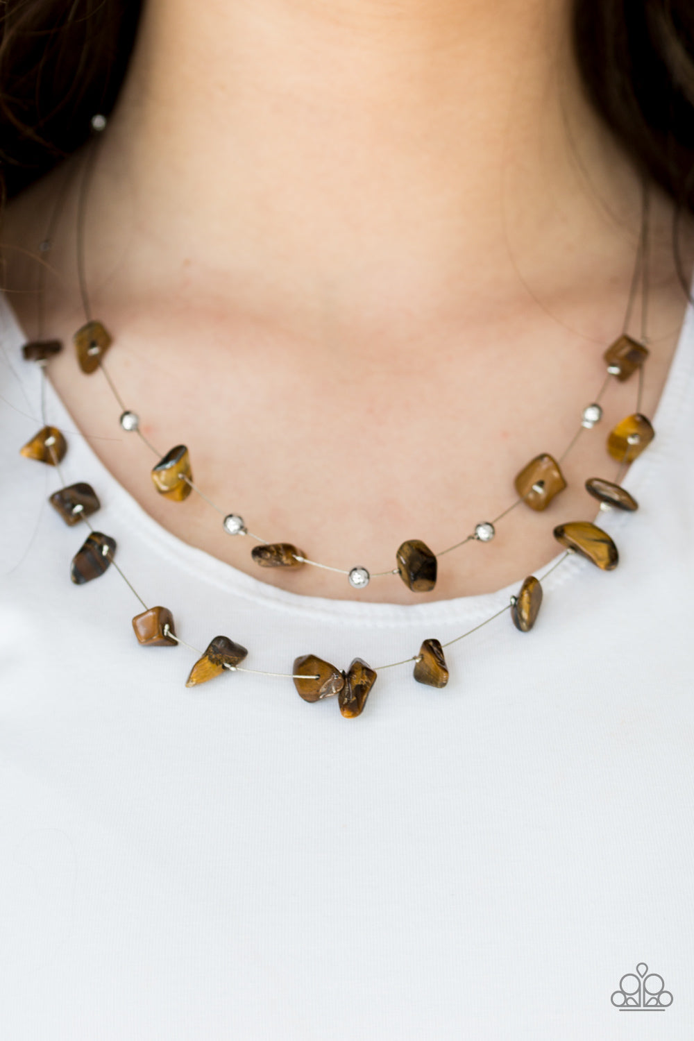 Paparazzi ♥ Pebble Posh - Brown ♥  Necklace