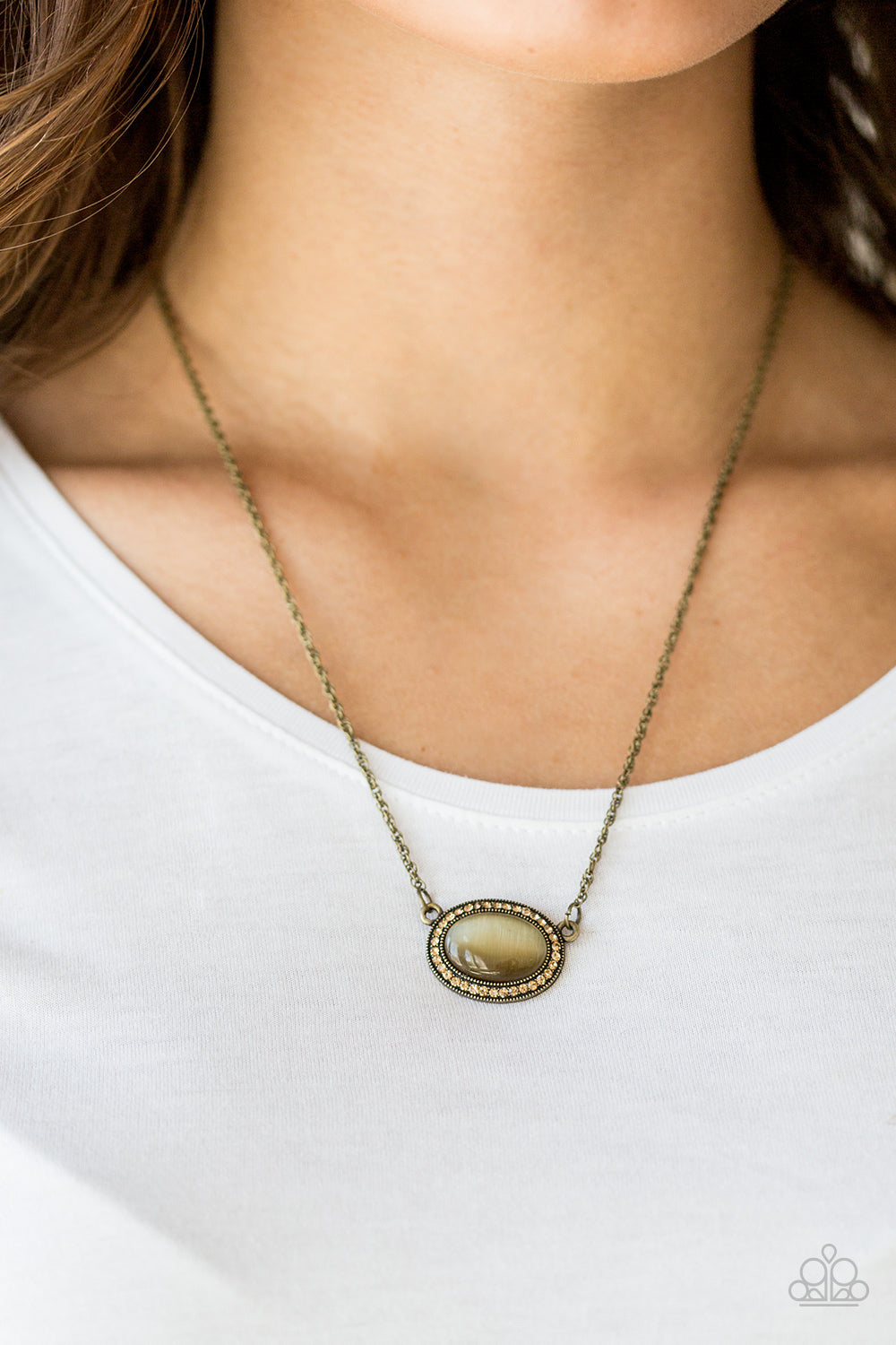 Paparazzi ♥ Anything GLOWS - Brass ♥  Necklace