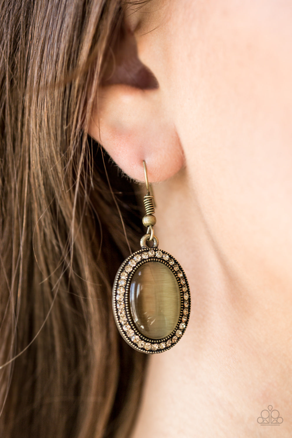 Paparazzi ♥ Just GLOWS To Show - Brass ♥  Earrings
