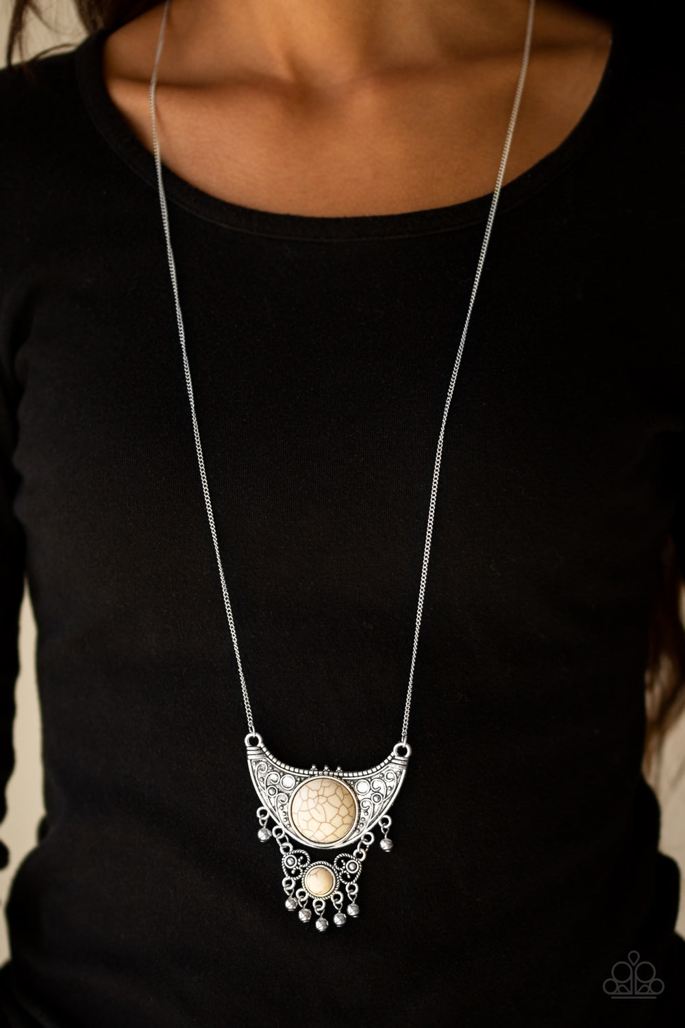 Paparazzi ♥ Summit Style - White ♥  Necklace