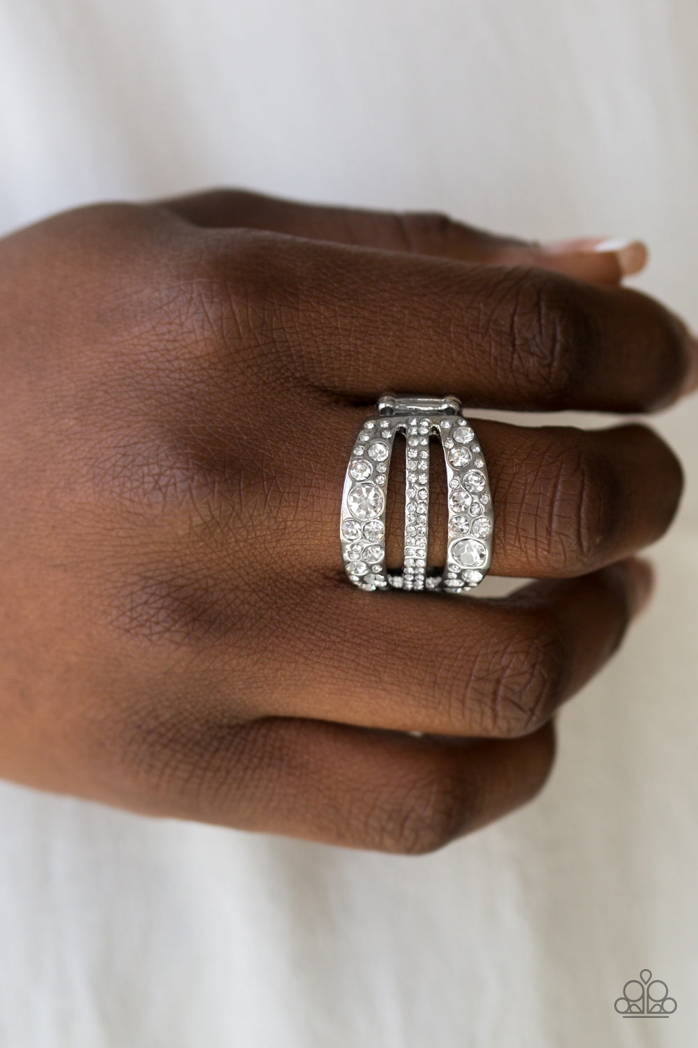 Paparazzi ♥ Stacks On Stacks On Stacks - White ♥  Ring