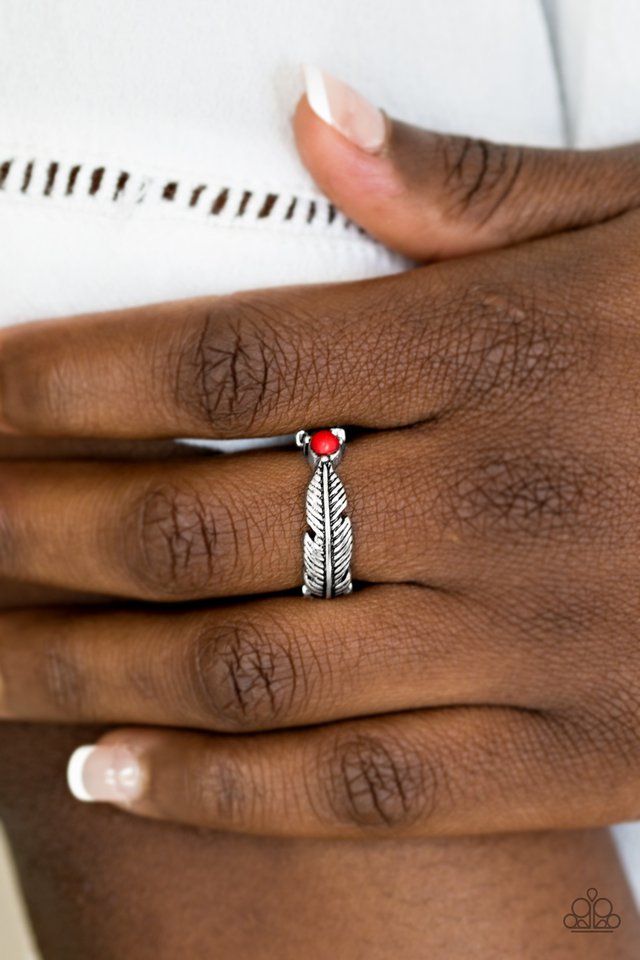 Paparazzi ♥ Heads or TAILFEATHERS - Red ♥ Ring
