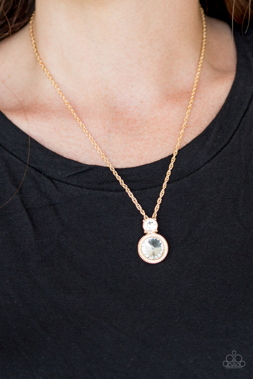 Paparazzi ♥ Date Night Dazzle - Gold ♥  Necklace