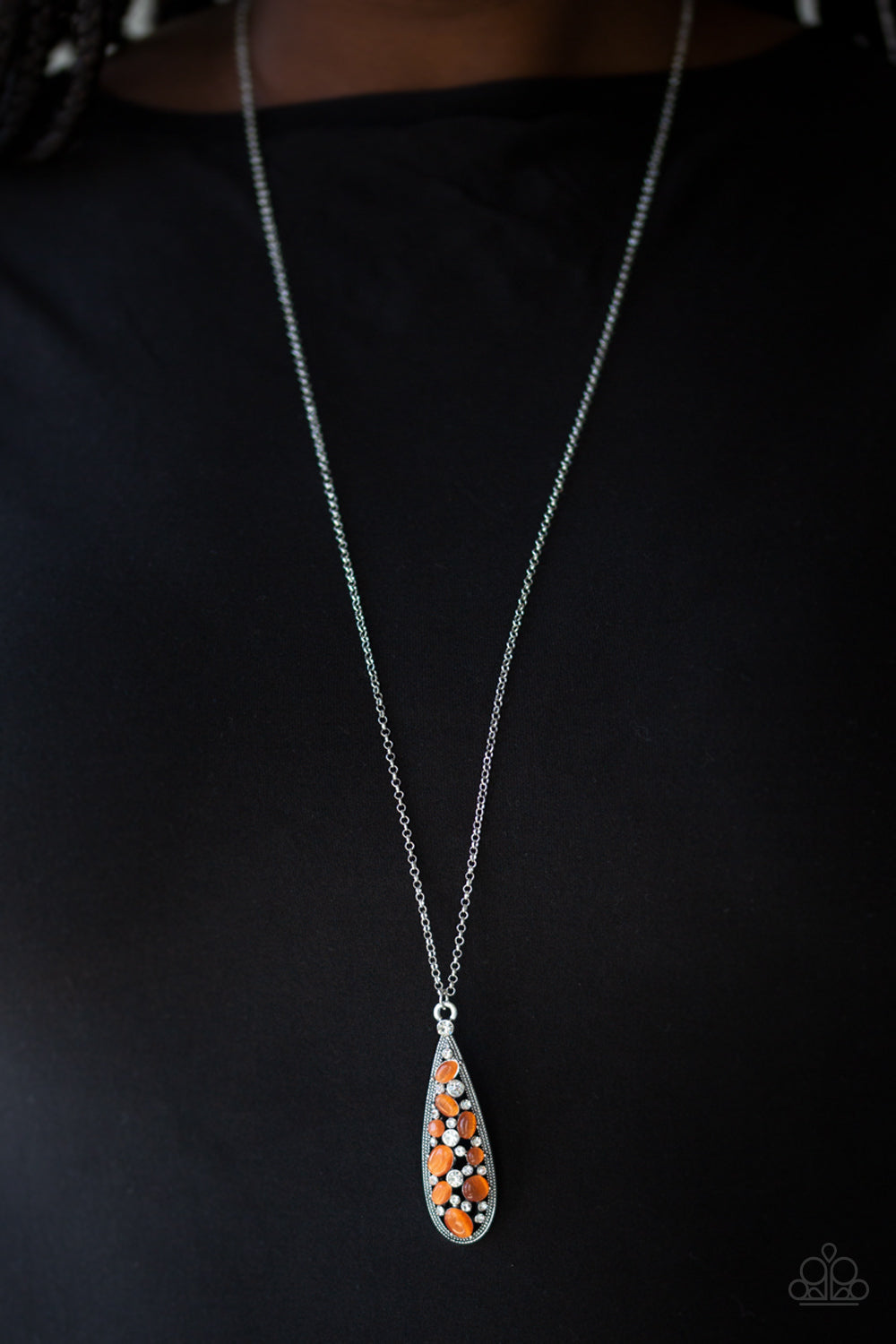 Paparazzi ♥ Teardrop Treasure - Orange ♥  Necklace