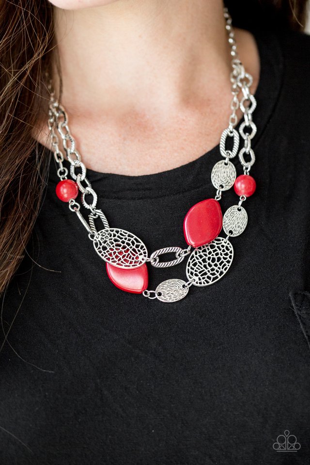 Paparazzi ♥ Second Nature - Red ♥ Necklace