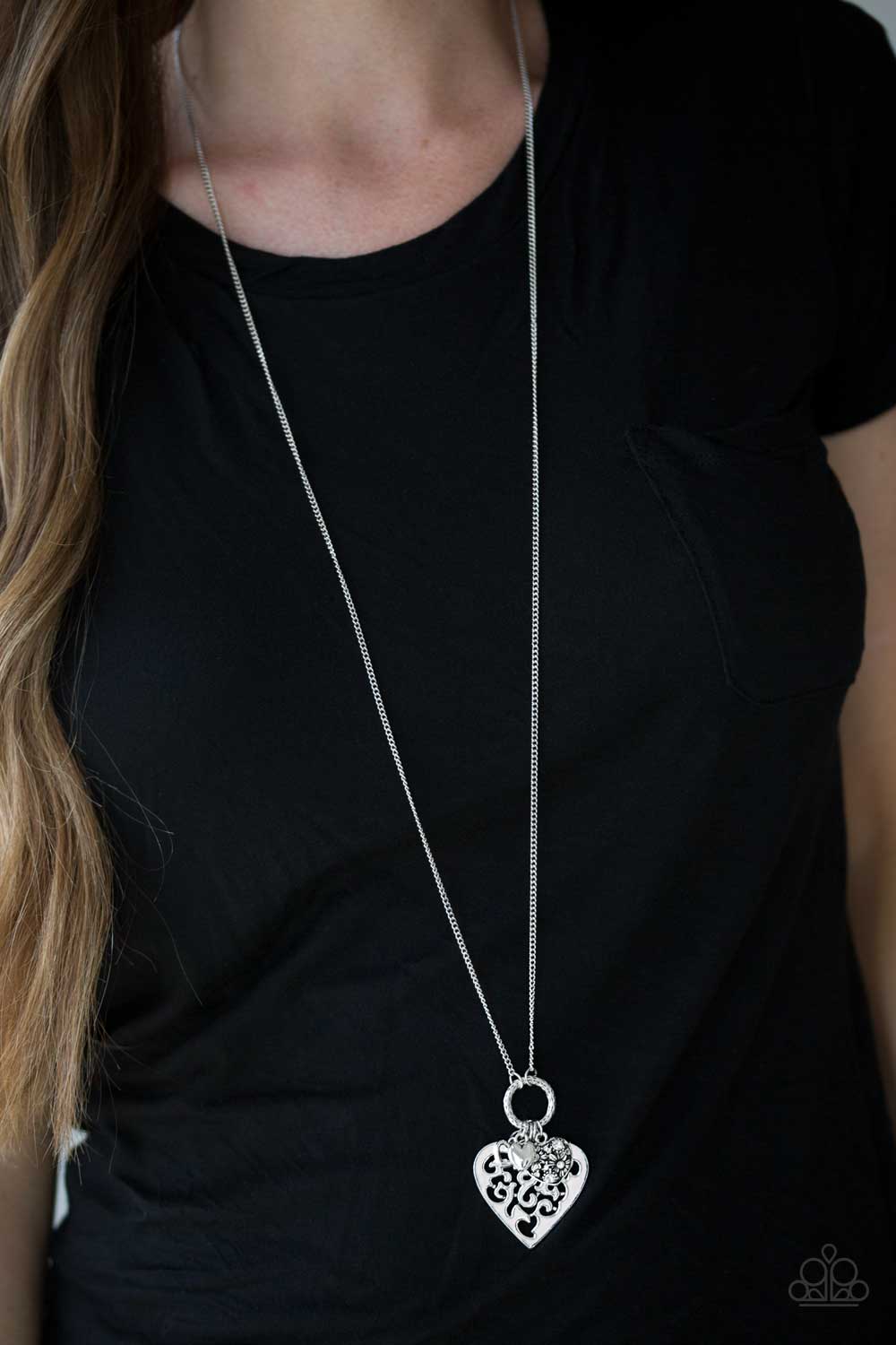 Paparazzi ♥ Bountiful Hearts - White ♥  Necklace