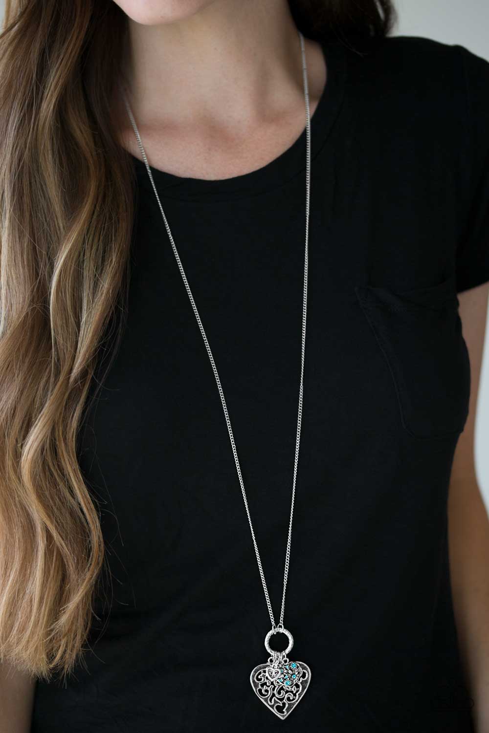 Paparazzi ♥ Bountiful Hearts - Blue ♥  Necklace