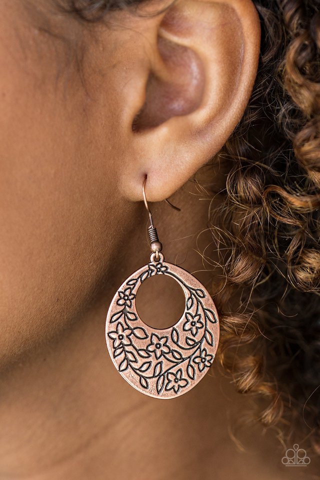 Paparazzi ♥ Flirting With Florals - Copper ♥ Earrings