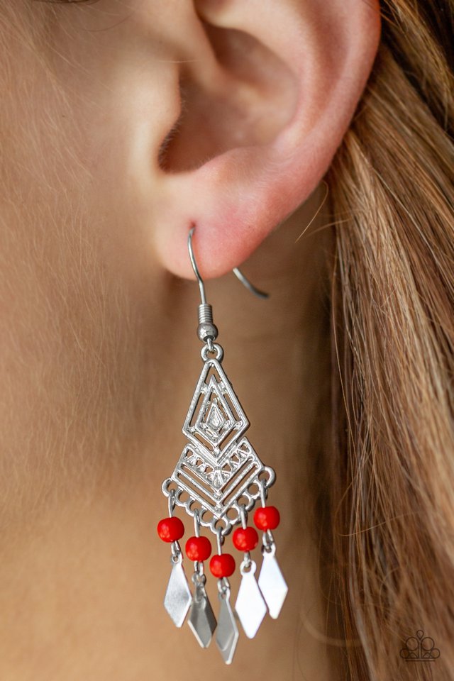 Paparazzi ♥ Island Import - Red ♥ Earrings