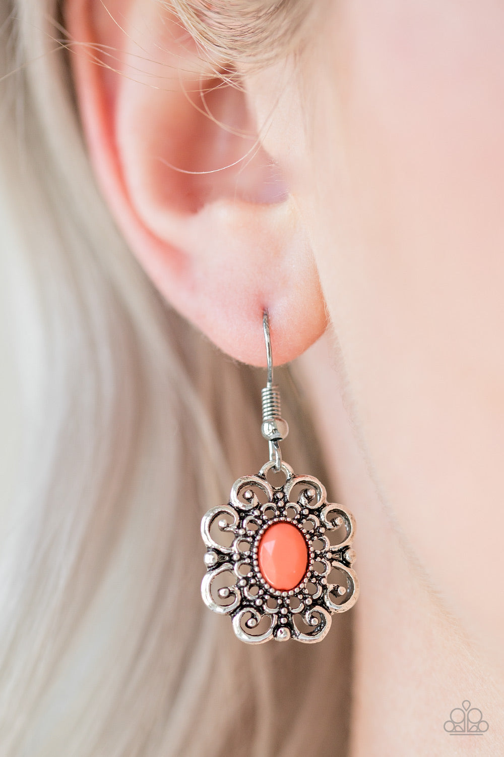 Paparazzi ♥ First and Foremost Flowers - Orange ♥  Earrings