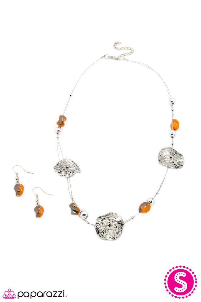 Paparazzi ♥ On The Wire - Orange ♥ Necklace