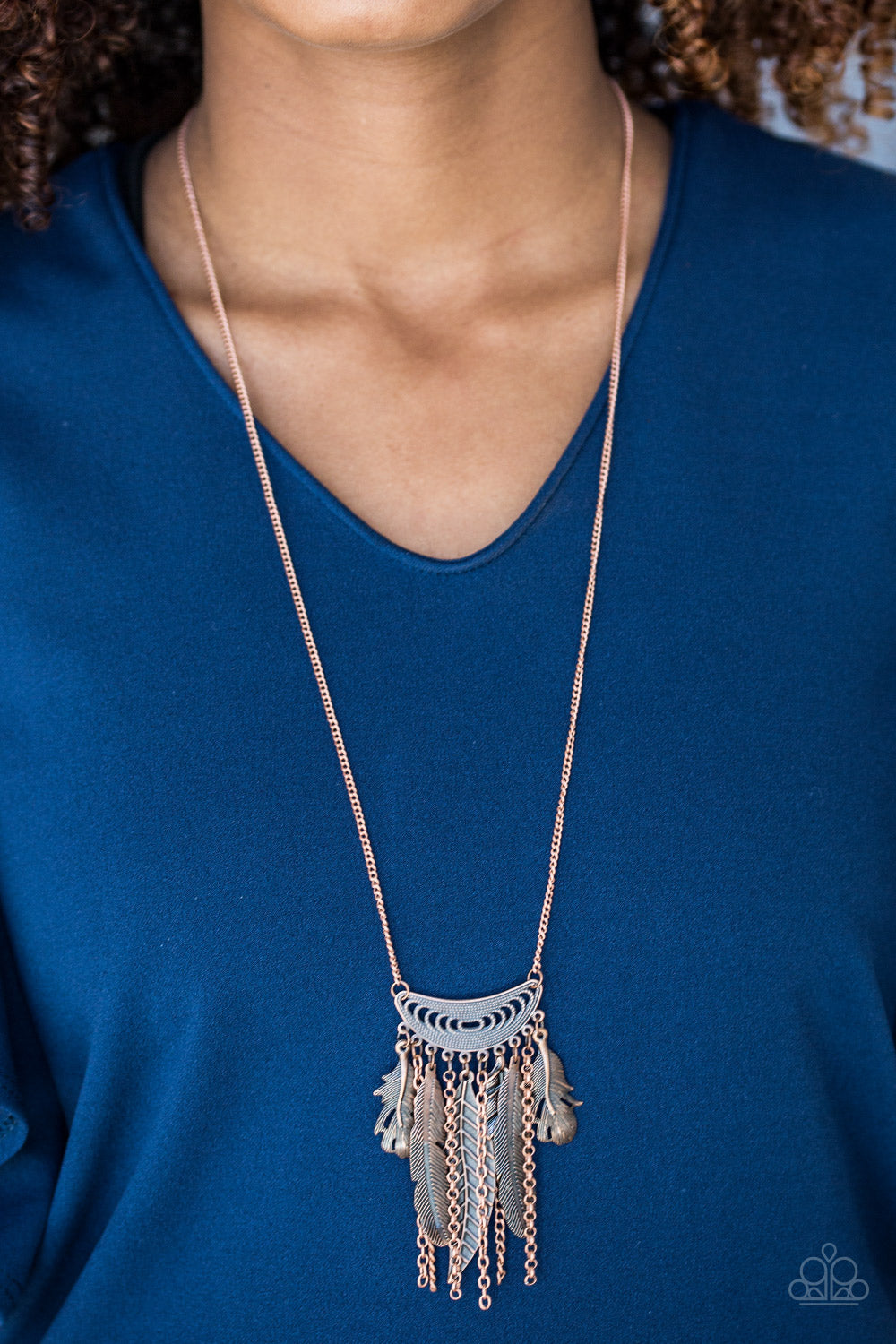 Paparazzi ♥ Fiercely Feathered - Copper ♥  Necklace